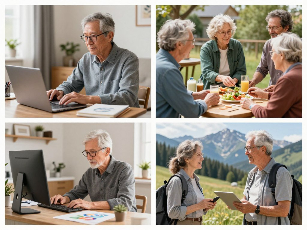 Different retirement lifestyle scenarios for the side hustle quiz