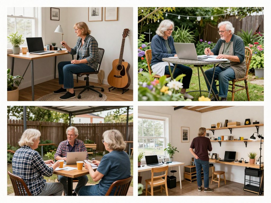 Different work environments for retiree side hustles