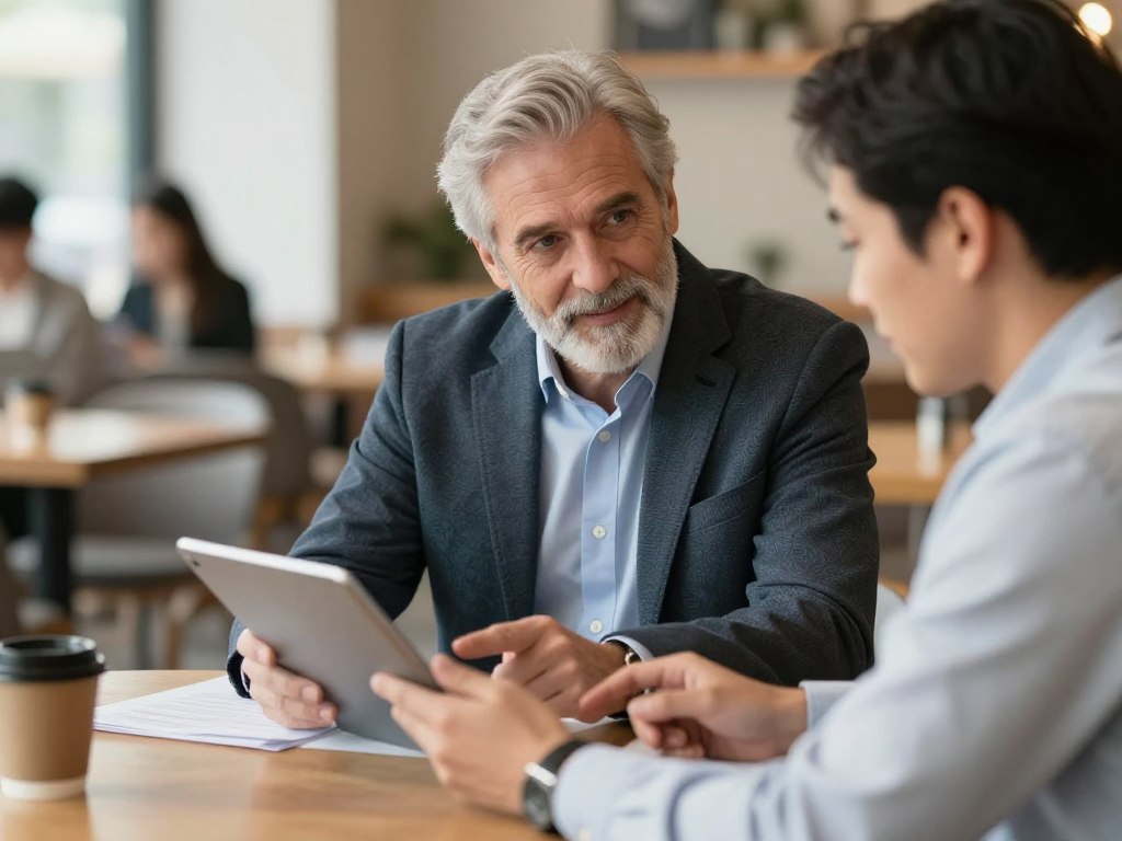 Retired professional providing consulting services to a client