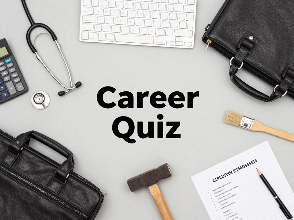 Various professional tools representing different career backgrounds for the side hustle quiz