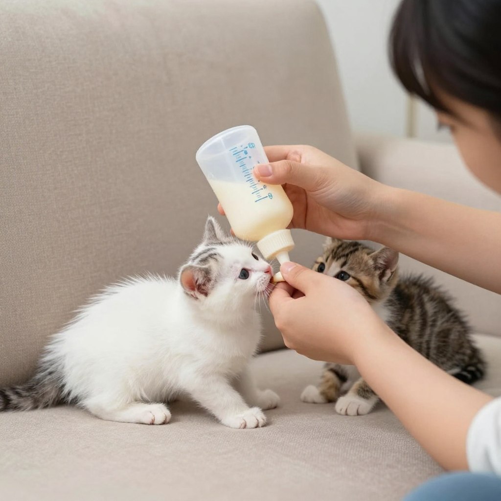 A person fostering kittens in their home for a pet rescue organization