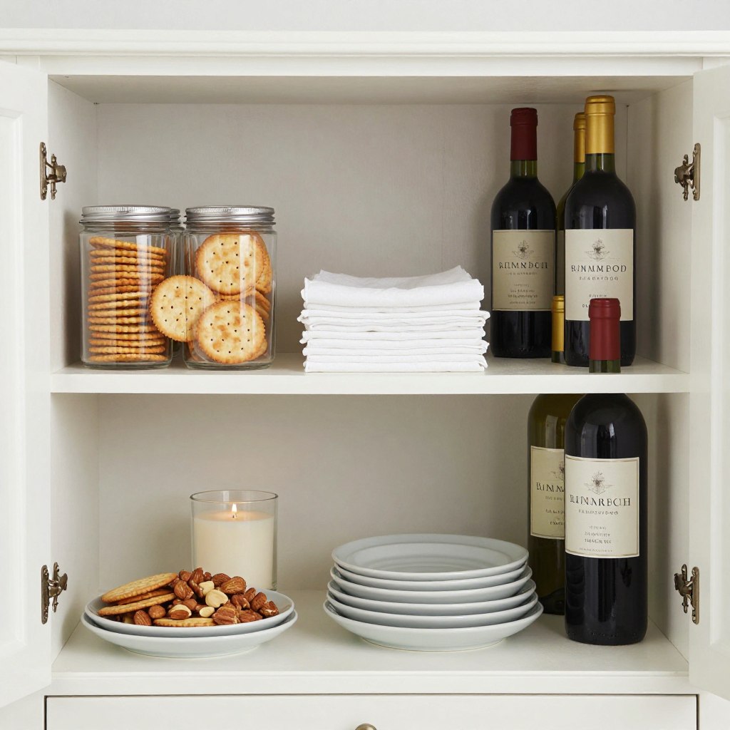 A well-organized hosting kit with essentials for impromptu gatherings