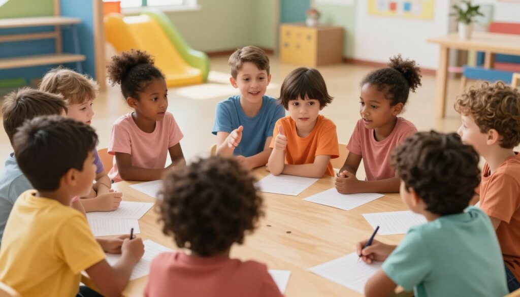 Children negotiating rules during free play