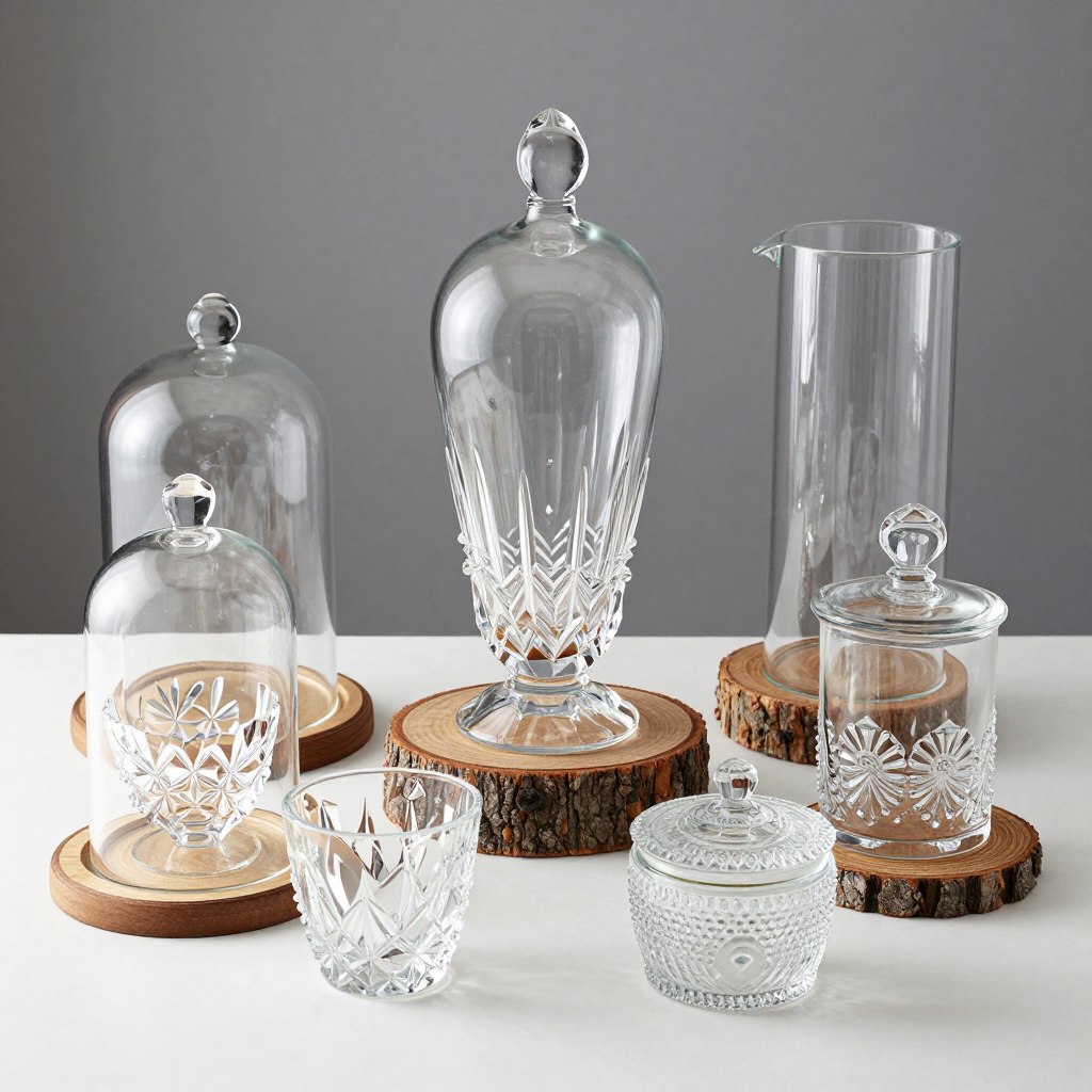 Collection of elegant vases and containers for Valentine's Day centerpieces