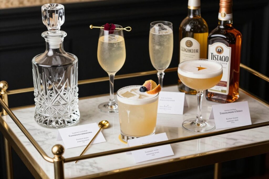 Elegant signature cocktails named after Oscar-nominated films