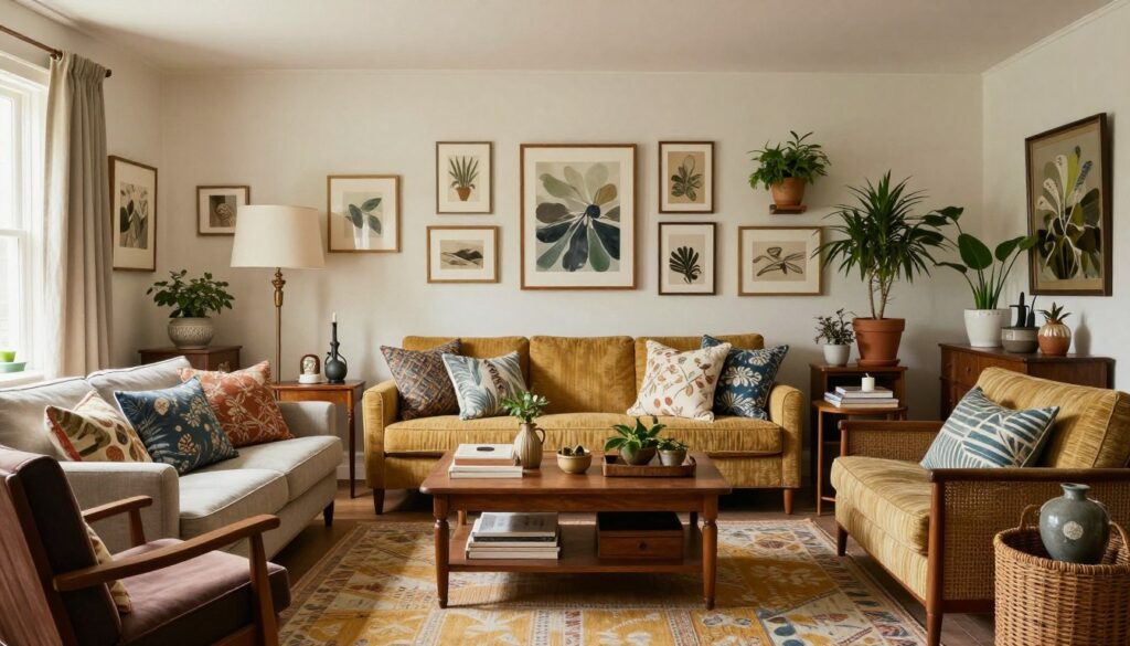 Full room showcasing the complete Anthropologie home decorating aesthetic with layered elements Full room showcasing the complete Anthropologie home decorating aesthetic with layered elements