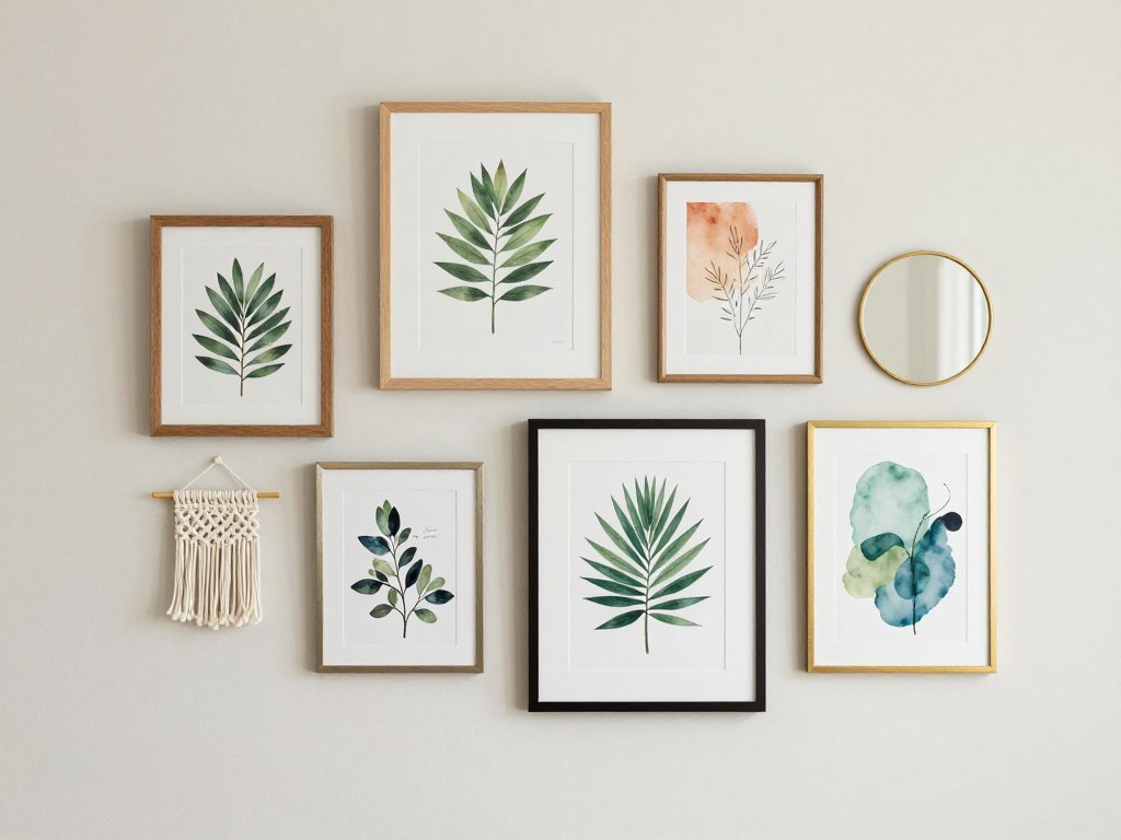 Inspiring wall art arrangement in Anthropologie home decorating aesthetic style Inspiring wall art arrangement in Anthropologie home decorating aesthetic style