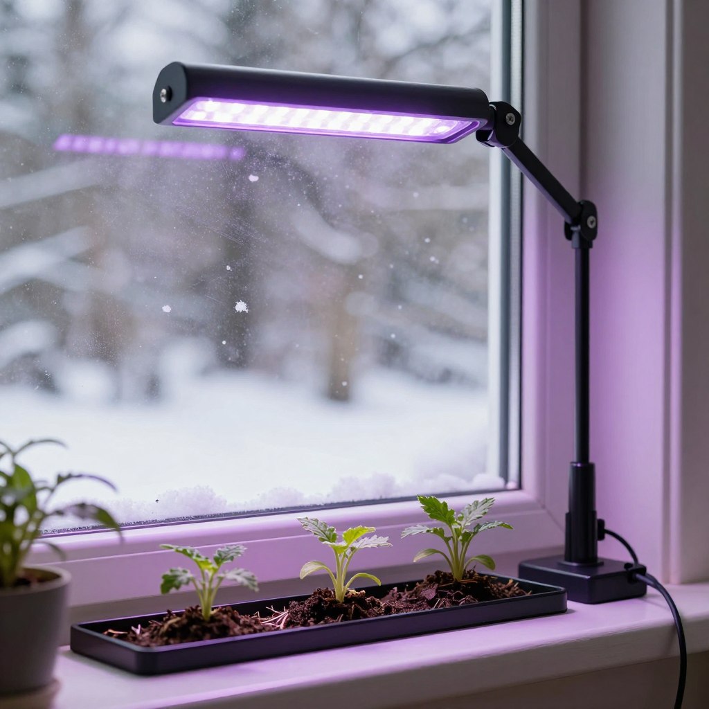 LED grow light for winter windowsill gardens LED grow light for winter windowsill gardens