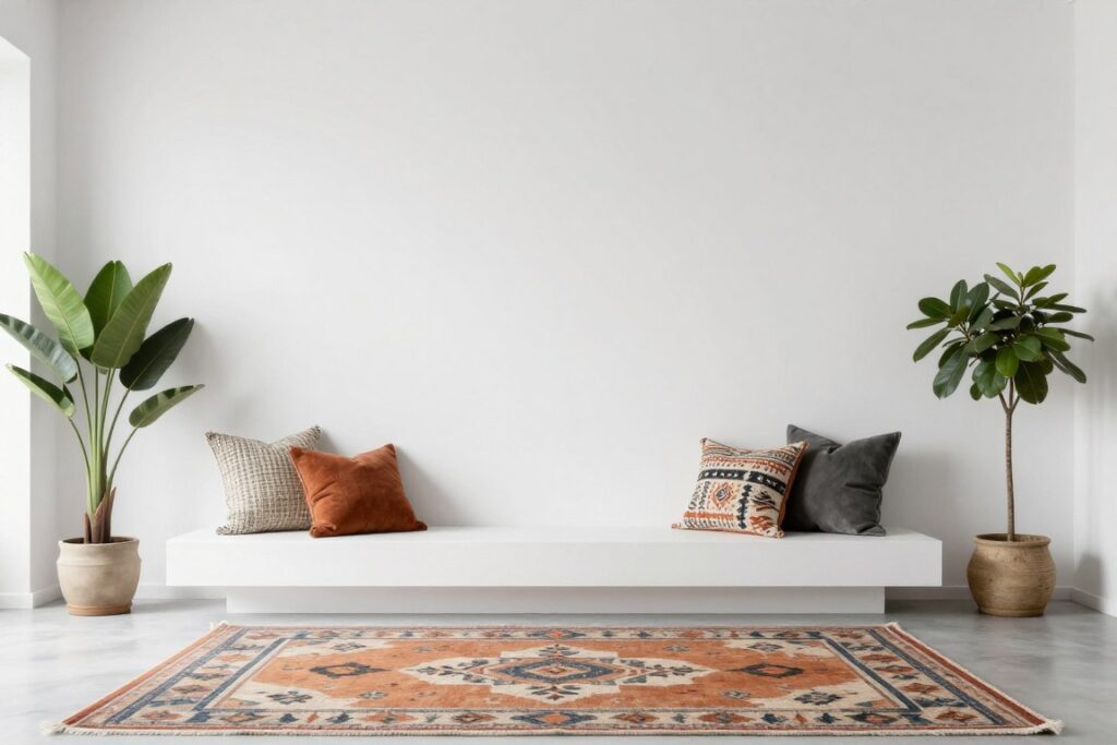 Modern Bohemian interior with clean lines and Boho elements