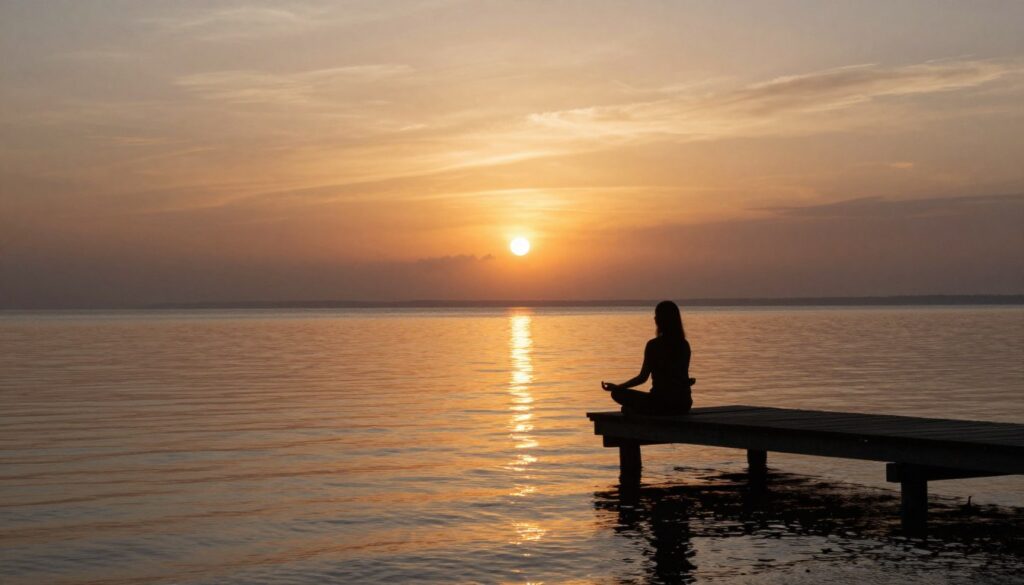 Peaceful sunset scene symbolizing the calm of steady presence