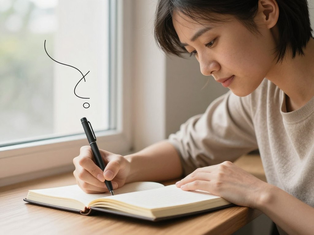 Person experiencing relief while journaling, showing the mental health benefits of journaling practice