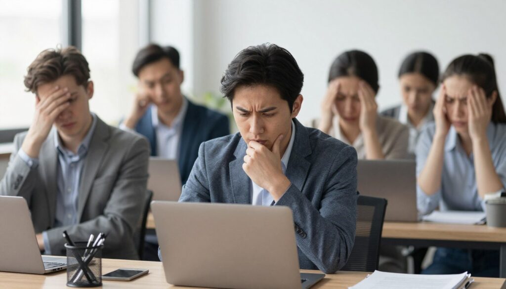 Person maintaining calm during stressful situation, embodying steady presence