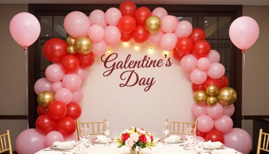 Stunning balloon arch focal point for Galentine's Day party Stunning balloon arch focal point for Galentine's Day party