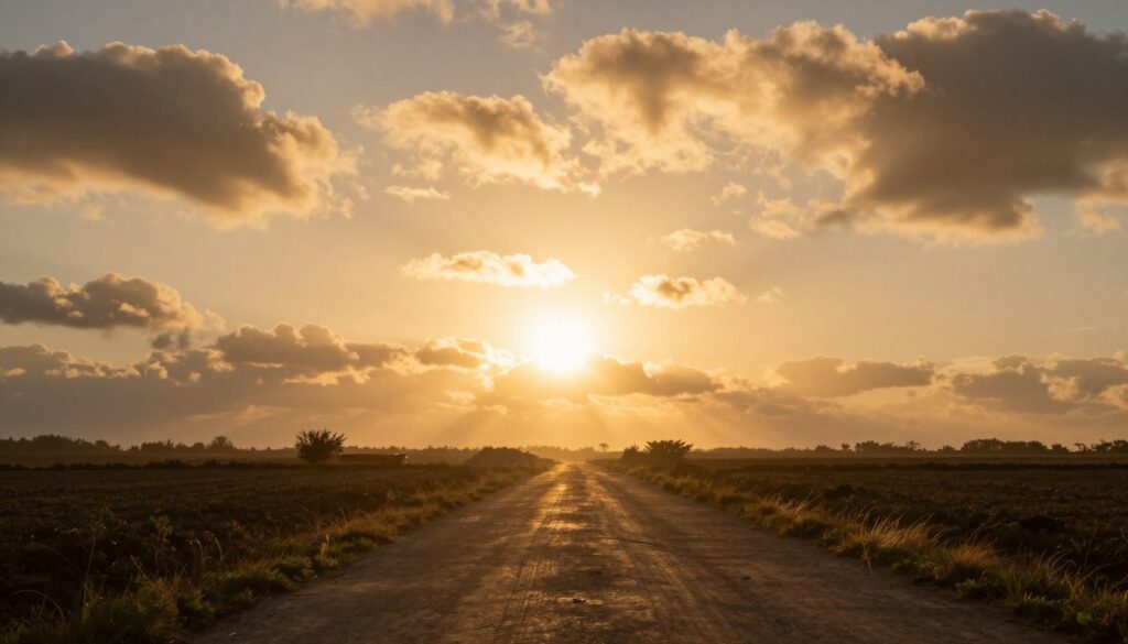 Sunrise or new path metaphor showing the result of how gratitude builds hope