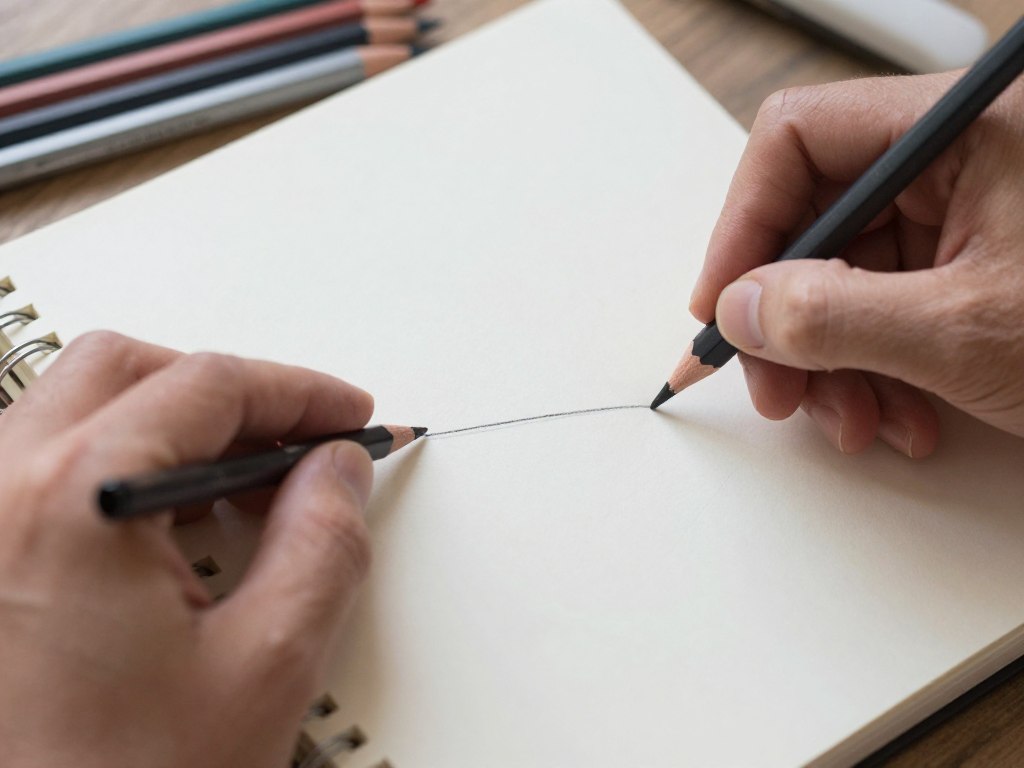 Person sketching in a notebook, showing creative hobbies for brain health in action Person sketching in a notebook, showing creative hobbies for brain health in action