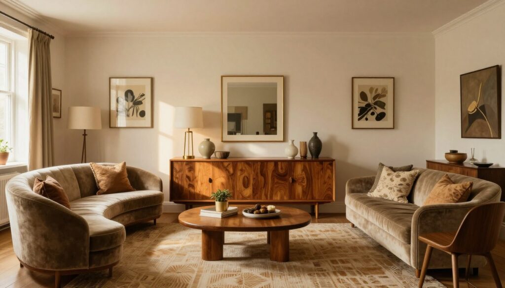 beautifully styled room showcasing vintage furniture trends creating timeless inviting space