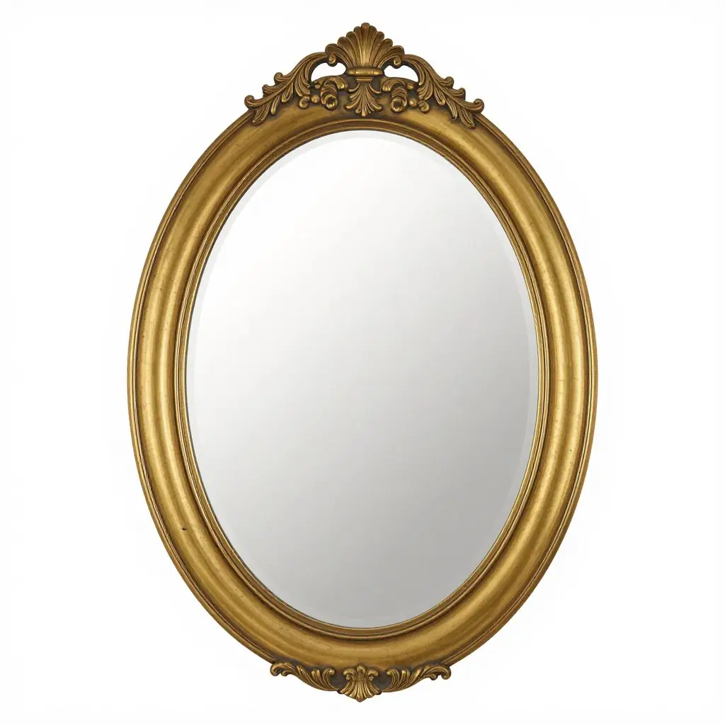 vintage brass mirror with ornate frame