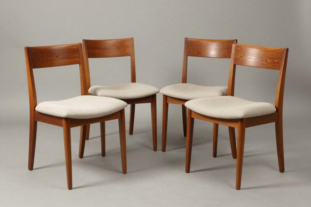vintage teak dining chairs with upholstered seats