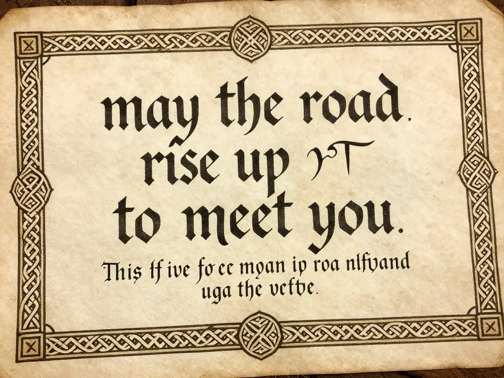 Calligraphy of traditional Irish blessing