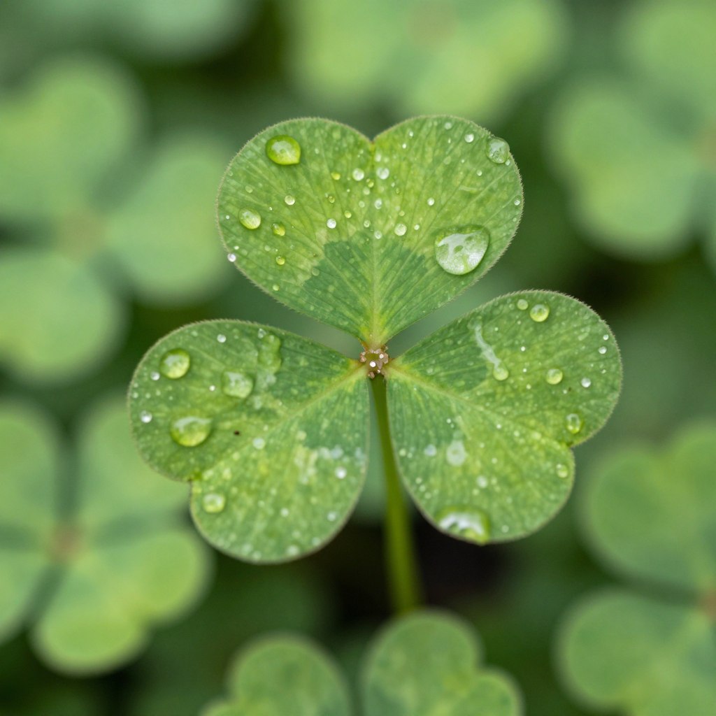 Close-up of traditional Irish shamrock symbol